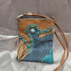 Western Style Fringe Cross Body Handbag Women Purse Single Shoulder Bag
